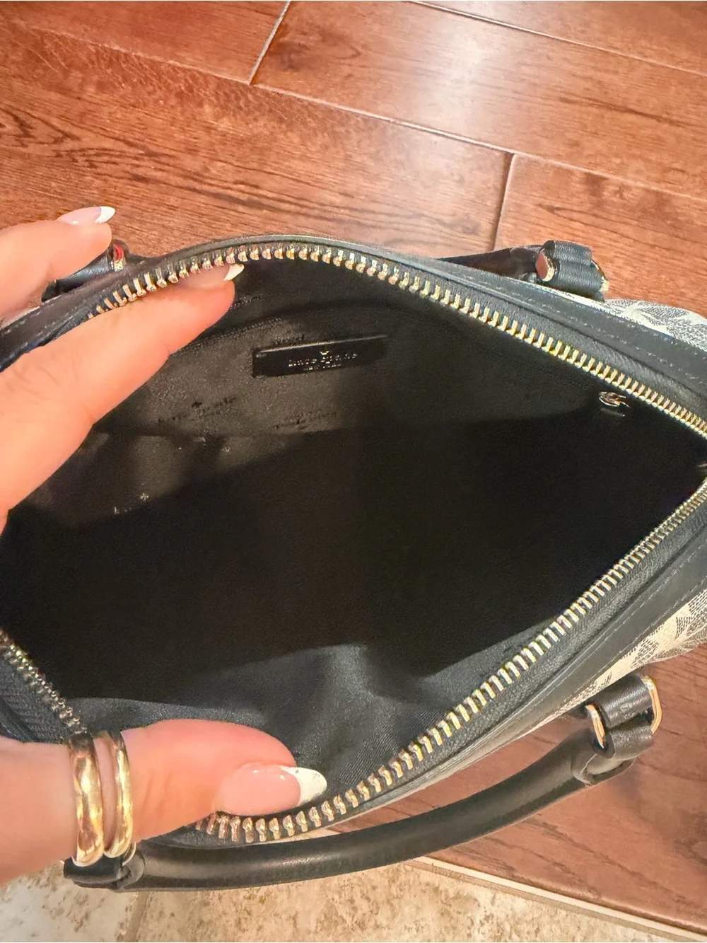 kate spade Black & Cream Floral Crossbody Satchel